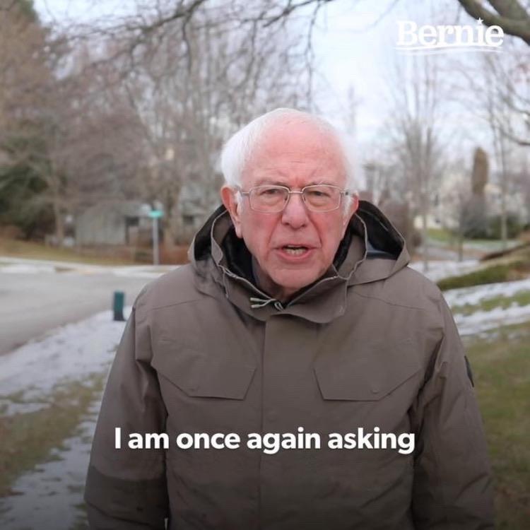 Bernie Asking for Support